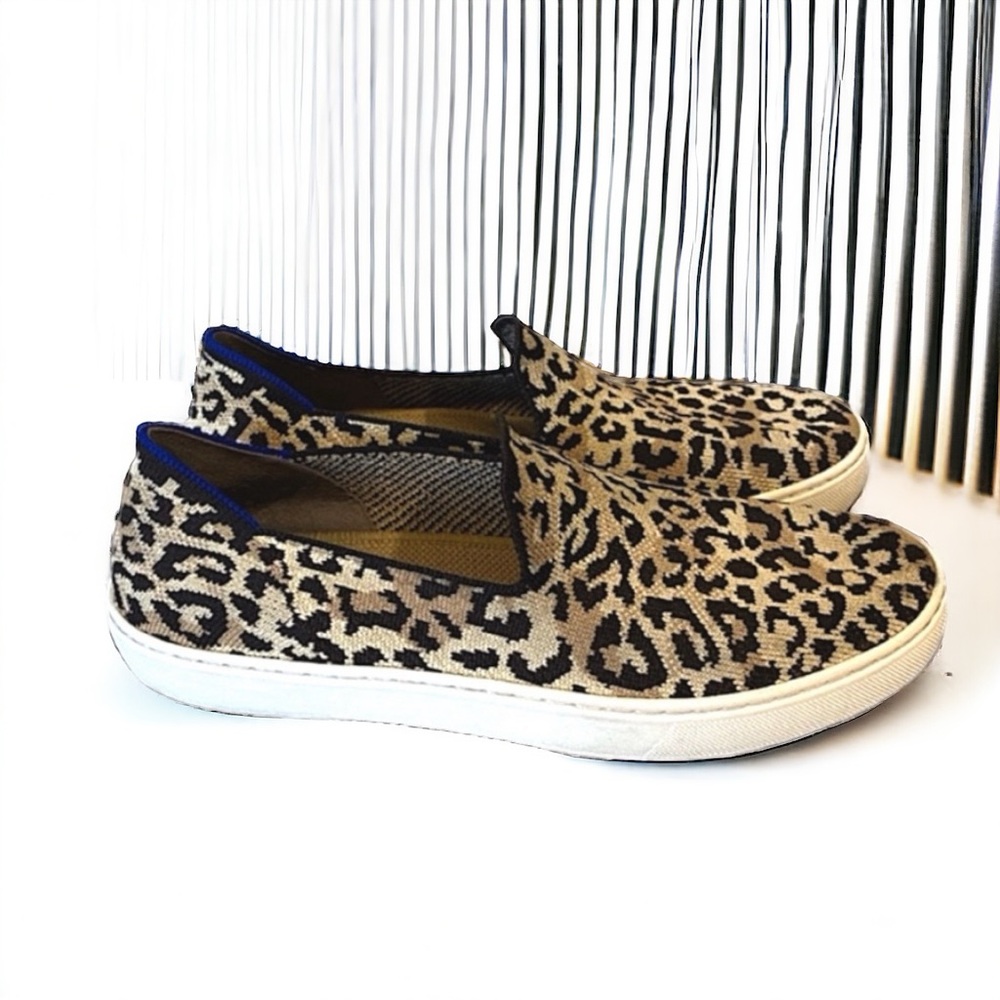 Rothy’s Leopard Animal Print Slip-On Loafers Size 9 Cheetah